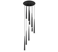 NBYGSC Chandelier Sputnik Light,Ceiling Light, Ing Fixture with Acrylic Shade Adjustable Cone Small Ing for Island Dining Room Living Room/Black/18 Lights