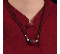 NBYGSC Charm Jewelry Feng Shui Necklace Natural Cinnabar Stone Necklace Amulet Lucky Bead Crystal Necklace ing Gemstone Prayer Bead Necklace Choker Meditation Crystal Quartz Necklace for Women