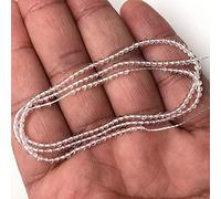 NBYGSC Charm Jewelry Guarantee Natural Stone Round Loose Beads Moonstone Amazonian Sandstone Lapis Gem Jewelry Bracelet Necklace 2 3 4mm (Color : White Crystal, Size : 2mm 185 Beads)