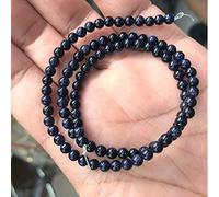 NBYGSC Charm Jewelry Guarantee Natural Stone Round Loose Beads Moonstone Amazonian Sandstone Lapis Gem Jewelry Bracelet Necklace 2 3 4mm (Color : Blue Sandstone, Size : 3mm 120 Beads)