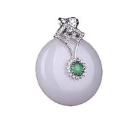 NBYGSC Charm Jewelry Inlaid Silk Jade Peaceful Buckle Pendant White Jade Nostalgic Fashion Generous Necklace