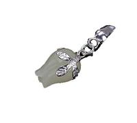 NBYGSC Charm Jewelry Natural Jade Flower Necklaces Handmade Lily of The Valley Pendants Jewelry