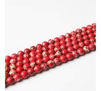 NBYGSC Charm Jewelry Natural Jewelry Multicolor The Emperor Stone Loose Stone Jewelry Beads 4/6/8/10mm Bracelet Necklace (Color : Red Emperor, Size : 6mm 62beads)