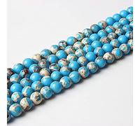 NBYGSC Charm Jewelry Natural Jewelry Multicolor The Emperor Stone Loose Stone Jewelry Beads 4/6/8/10mm Bracelet Necklace (Color : Blue Emperor, Size : 8mm 47beads)
