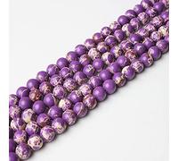 NBYGSC Charm Jewelry Natural Jewelry Multicolor The Emperor Stone Loose Stone Jewelry Beads 4/6/8/10mm Bracelet Necklace (Color : Purple Emperor, Size : 8mm 47beads)