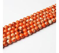 NBYGSC Charm Jewelry Natural Jewelry Multicolor The Emperor Stone Loose Stone Jewelry Beads 4/6/8/10mm Bracelet Necklace (Color : Orange Emperor, Size : 10mm 38beads)