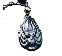 NBYGSC Charm Jewelry Natural Rainbow Obsidian Fox Pendant Nine-Tailed Fox Crystal Necklace for Men Women Lucky Amulet Necklace