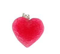 NBYGSC Charm Jewelry Natural Stone Heart Pendant Agate Crystal Love Heart Necklace European and American Jewelry
