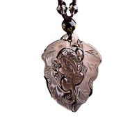 NBYGSC Charm Jewelry One Leaf PI Xiu Pendant Natural Ice Obsidian Necklace for Men Women to Help The Cause of Crystal Pendant