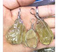 NBYGSC Charm Jewelry Send One Randomly Fashion Women Natural Crystal Stone Lemon jades Irregular Pendant Crystals Chain Necklace Jewelry Making
