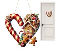 NBYGSC Christmas Decorations Gingerbread Ornaments - Heart-Shaped Gingerbread Acrylic Pendant - Home Decor Ornaments for Garden, Indoor, Outdoor