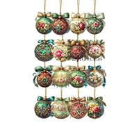 NBYGSC Christmas Ornaments - 18 Pieces Wood Pendants Tree Decor, Rustic Ornament Set For Holiday Party, Christmas Decoration For Tabletop Garden Banister Window Stair Fireplace Home Family