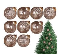 NBYGSC Christmas Ornaments Shatterproof 9 Pieces,Christmas Decorations | 3.15in Painted Transparent Pet Globe for Indoor Classroom Home Party Craft