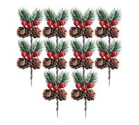 NBYGSC Christmas Picks - 10 Pieces Artificial Holiday Stems Decor, Christmas Tree Branches, Decorative Faux Floral Picks for Wedding Setup Greeting Cards Party Planners, Centerpieces Wreaths