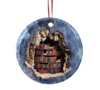 NBYGSC Christmas Tree Decoration - Handmade Ceramic Book Pendant, Classic Library Inspired Festive Ornament, Collectible Novelty Hanging Décor For Home Office Bookshelf | Special Present For