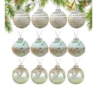 NBYGSC Christmas Tree Ornaments - 12 Pieces Festive Christmas Ornaments, Elegant Soft Hanging Baubles, Seasonal Decoration for Trees Wreaths Garlands | Holiday Ornament Set for Party Celebration I