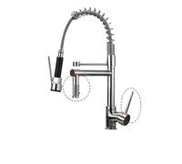 NBYGSC Chrome Plated Swivel Faucet with Double Sprayer Pull out Nozzle Spring for Sink Mixing Versatile & Kitchen Fixture