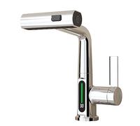 NBYGSC Chrome Waterfall with Down Sprayer Stylish Basin Vanity Faucet Bathroom Sinks Pull out Spray Head Tap for Easy Cleaning