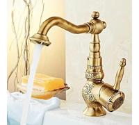 NBYGSC Classic Ceramic Plate Spout Single Handle Bathroom Faucet with Water Saving Aerator