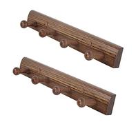 NBYGSC Coat Hooks,Wall Hangers,MultipurposeHooksCoat Racks Wooden Hanger with Peg Hooks Set of 2 Key Holder Mounted Screw Bedroom Storage Wall Hook For Organizing Hat Pack Jacket Towel In Hallway