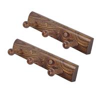 NBYGSC Coat Hooks,Wall Hangers,MultipurposeHooksCoat Racks Wooden Hanger with Peg Hooks Set of 2 Key Holder Mounted Screw Bedroom Storage Wall Hook For Organizing Hat Pack Jacket Towel In Hallway