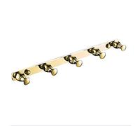 NBYGSC Coat Rack Brass Double Robe Wall Mounted Towel Heavy Duty Hanger Hook for Hanging Scarves, Coats, Keys and More, Screw Installation,Gold,5 Hooks