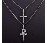 NBYGSC Cross Necklace Set Color Copper Material Key To Life Jewelry Rope Chain Set
