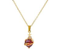 NBYGSC Crystal Zircon Sacred Heart Necklace For Women Men, Vintage Aesthetic Sacred Heart of Jesus Necklace - Red CZ Sacred Heart Pendant, Jesus Heart Necklace For Christmas Birthday