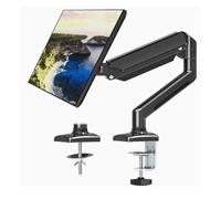 NBYGSC D80 Metal Aluminum 2-10KG 13"-32" Monitor Desk Stand with Gas Spring Arm, Full Motion Swivel Clamp, 0-60mm Grommet(Black)