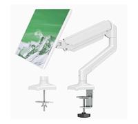 NBYGSC D80 Metal Aluminum 2-10KG 13"-32" Monitor Desk Stand with Gas Spring Arm, Full Motion Swivel Clamp, 0-60mm Grommet(White)