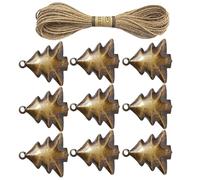 NBYGSC Decorative Bells 9 Pieces | Metal Christmas Bells with 2 Meters Rope, Festive Pendant for Winter Celebration at Home Door Window