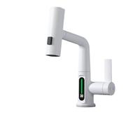 NBYGSC Digital Display Kitchen Faucet Pull Down Waterfall Mixer Tap Hot/Cold Sink Sprayer for Bathroom Bar Farmhouse & Laundry Stylish White