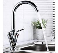 NBYGSC Double Handle Single Hole Sink Hot and Cold Faucet Swivel Kitchen Mixer Water Tap Shower Head
