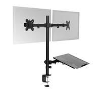NBYGSC Dual 13" to 27" Monitor Stand with Laptop Holder, Adjustable Brackets -