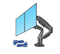 NBYGSC F160 Gas Spring Desktop 17-inch-27-inch Dual Monitor Stand Arm Monitor mounting Bracket, Each Arm Load-Bearing 2-9 kg(F160U3 Black)