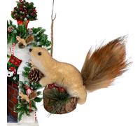 NBYGSC Fake Squirrel Christmas Ornaments | Christmas Tree Decor Animal Figurine,Simulated Squirrel Ornament for Trees, Homes, Birthdays, Celebrations