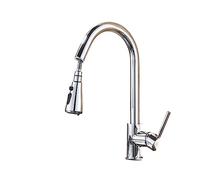 NBYGSC Faucet Pull out Sprayer Single Handle Deck Mount Mixer Tap Hot Cold Water Chrome Finish 3 Spray Modes Kitchen Sink Taps for Kitchens