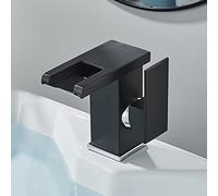 NBYGSC Faucet with for Brass, Colour Changing led Light Bathroom Waterfall Sink taps, Handle 1 Single Hole Basin Tap Faucet,Chrome