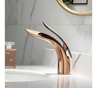 NBYGSC Faucets Rose Bathroom Waterfall Cold and Hot Water Tap Single Hole Basin Faucet Mixer Taps-Chrome,Orb,Sink Faucet(Rose Gold)