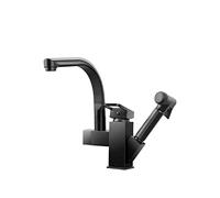 NBYGSC Faucets with Down Spouts Pull Sink Faucet,Pull out Faucet Hole Single Handle,Pull-out Sprayer Kitchen Faucets,Black