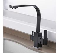 NBYGSC Filter Kitchen Faucet Drinking Single Hole Hot and Cold Pure Water Sinks Deck Mounted Mixer Tap 81058 Black Heavy Duty Star of Light