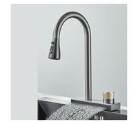 NBYGSC Flexible Pull out 3 Way Kitchen Sink Faucet Rainfall Grey Mixer Tap for Effortless Water Control and Stylish Upgrade in Your Home.