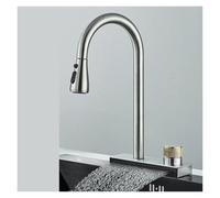 NBYGSC Flexible Pull out 3 Way Kitchen Sink Mixer Faucet with Rainfall Spout Nickel for Easy Use and Stylish Upgrade