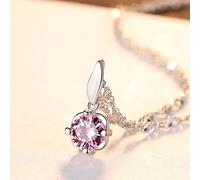 NBYGSC Flowers Style Zircon Stone Shiny Women Two-Color Pendant Necklace Water Wave Chain