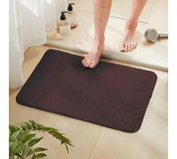 NBYGSC Fluffy Bathroom Rug Mat 24x17 Absorbent Thick Non Slip Microfiber Mats Quick Dry Machine Washable Bath Rug for Bathroom Floor Bathtub and Shower Brown