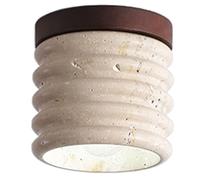 NBYGSC Flush Mount Ceiling Light, Japanese-Style Balcony Ceiling Lamp Fixture, Vintage Interior Decoration Chandelier, Wooden Base Easy To Install Lighting Fixture,For Office, Study, Living Room
