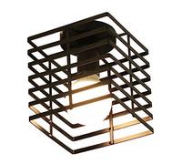 NBYGSC Flush Mount Ceiling Lighting, Square Black Metal Hollow Lampshade, Kitchen Creative Ceiling Hanging Light Fixture, Industrial 1-Light Chandelier, For Living Room Corridor Entrance