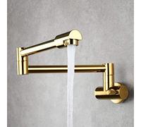 NBYGSC Foldable Wall Mounted, 360-fold rotatable Cold Water Faucet, Multi-Funct Mixer Tap Kitchen faucets Sink faucets-Gold (Color : Chrom)