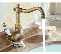 NBYGSC for Bar Farmhouse Commercial, Antique Kitchen 360 Swivel Mixer Fash Gold Sink Faucet, Copper Hot and Cold Basin Tap