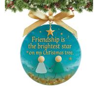 NBYGSC Friendship Ornaments for Women Friends,Friendship Keepsake Home Decor - Timeless Round Christmas Friend Pendants | for Thanksgiving Birthday Party Holiday Porch Winter College Sister Partners
